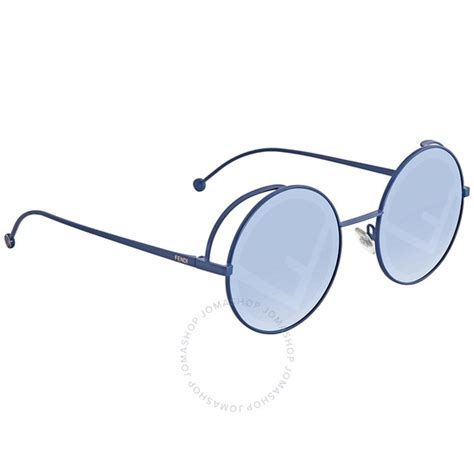 Fendi Fendirama Blue Round Ladies Sunglasses 